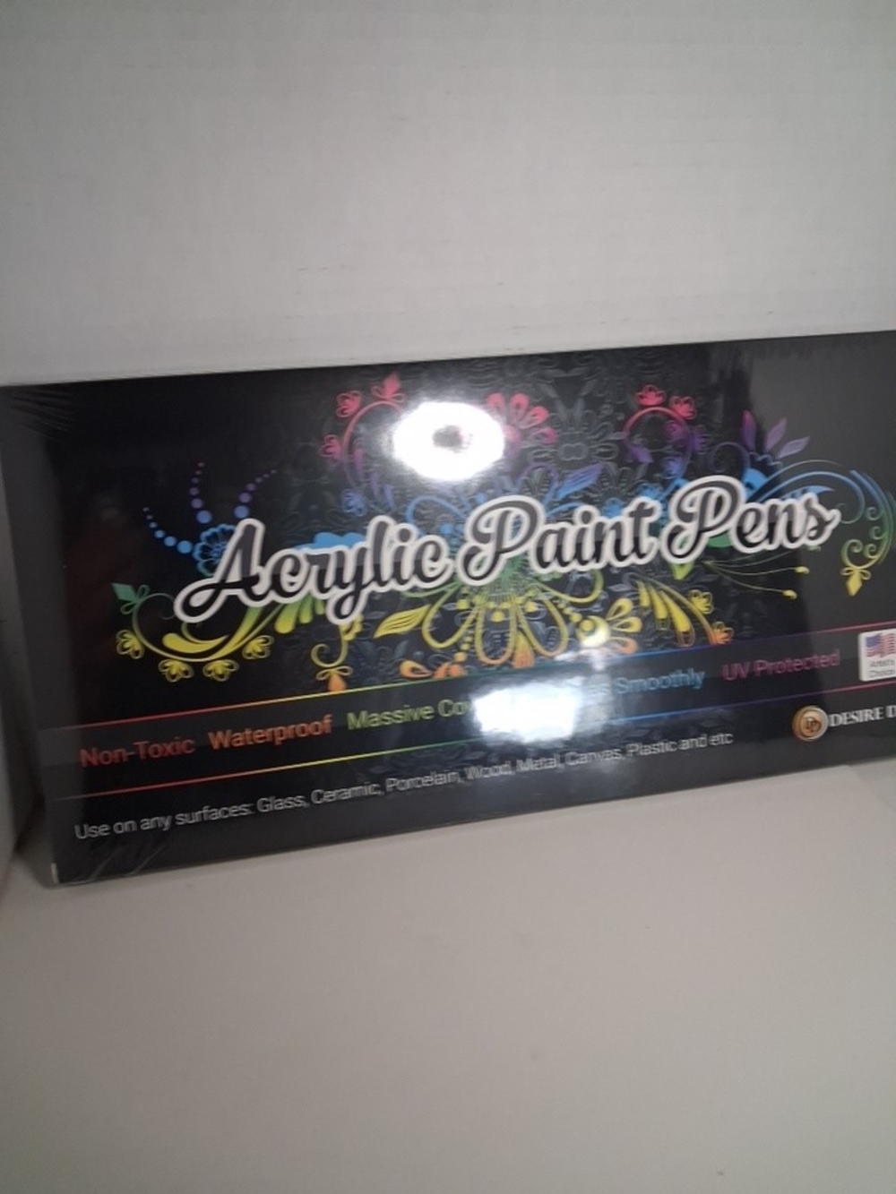 Disire Deluxe  Acrylic Paint Pens - Black with Multicolor Accents